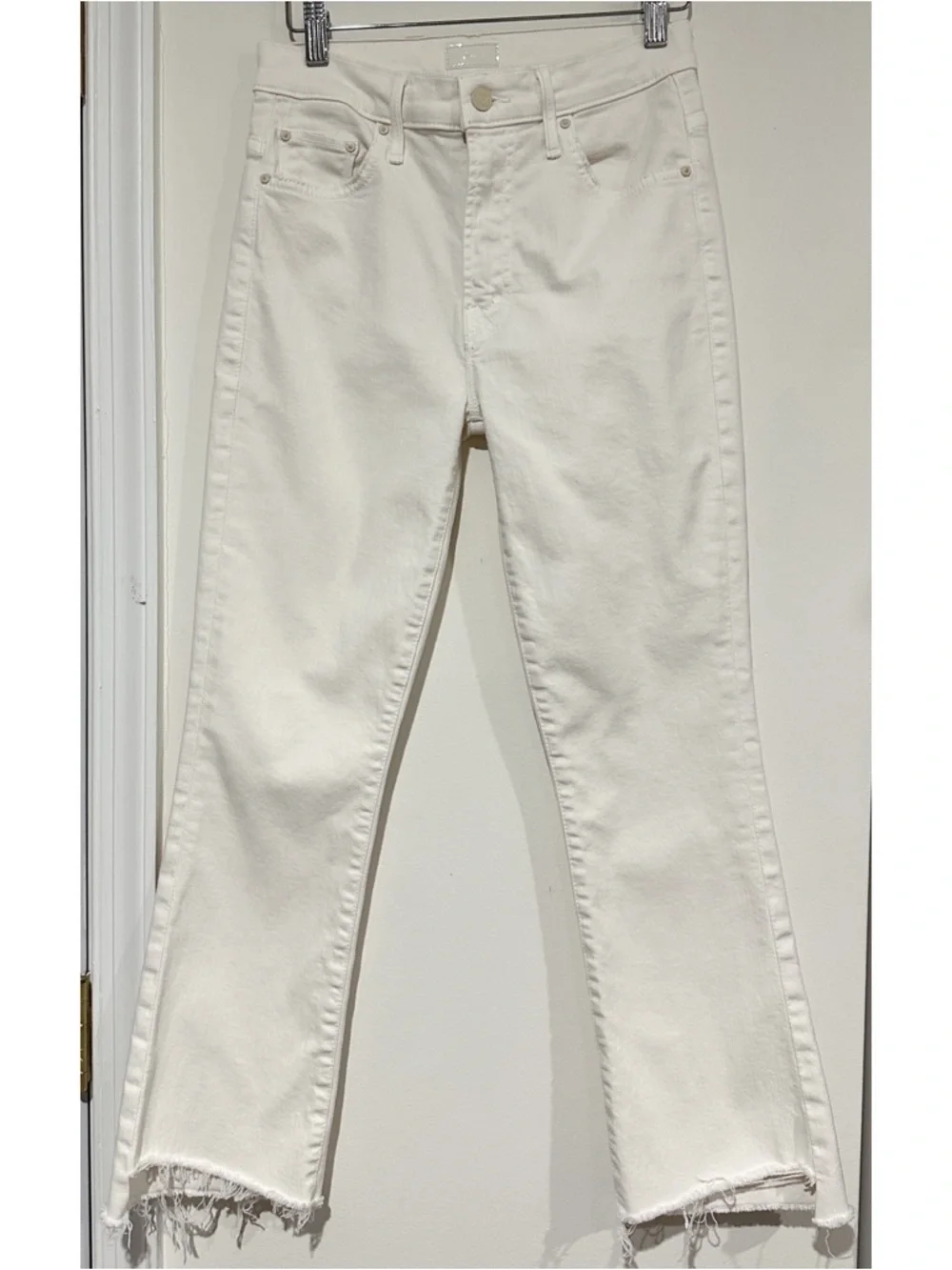 Mother The Insider Crop Step Fray Jeans Cream Puffs - Picture 3 of 13